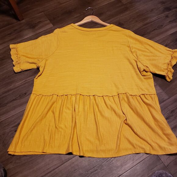 ✔️Wonderly Mustard Ruffle Sleeve Blouse, 3x, EUC - Picture 3 of 5